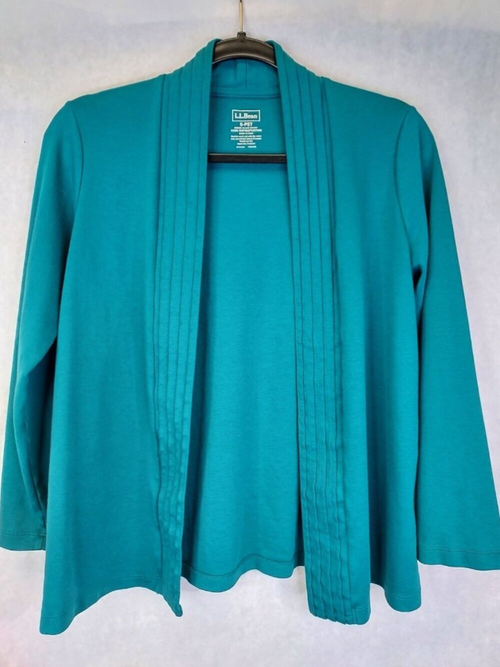 L.L. Bean Supima Cotton Open Cardigan Women's S Petite Coastal Cottage Granny